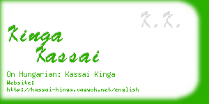 kinga kassai business card